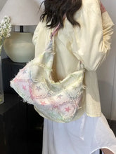 Raw Hem Denim Shoulder Bag White One Size Shoulder Bags