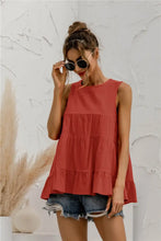 Round Neck Tiered Tank Tanks & Camis