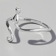 Cat Shape 925 Sterling Silver Ring Rings