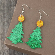 Glitter Acrylic Tree Shape Earrings Earrings