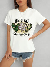 Lucky Clover Round Neck Short Sleeve T-Shirt Woman T Shirts