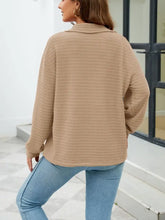 Textured Quarter Zip Long Sleeve Sweatshirt Woman Sweatshirts
