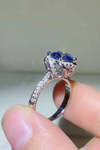 2 Carat Cobalt Blue Moissanite 925 Sterling Silver Ring Rings