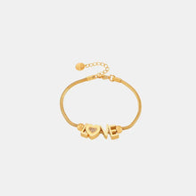 Titanium Steel Rhinestone Letter Bracelet Bracelets