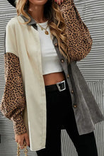Leopard Button Up Drop Shoulder Jacket Woman Outerwear