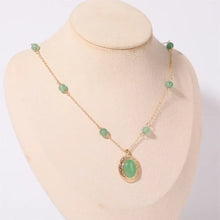 Copper Natural Crystal Pendant Necklace Neon Green One Size Necklaces