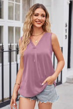 V-Neck Curved Hem Satin Tank Lilac Tanks & Camis