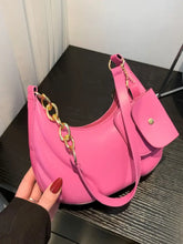 PU Leather Shoulder Bag with EarPods Bag Hot Pink One Size Shoulder Bags