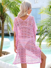 Angel Wings Slit Openwork V-Neck Cover Up Swimwear Cover-Ups
