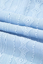 Jacquard Texture Flared Short Sleeve Notched Neck Mini Dress Casual Dresses