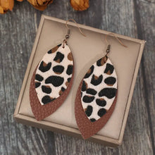Leaf Shape Leather Dangle Earrings Earrings