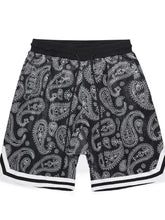 Men's Drawstring Printed Shorts Black Mens Bottoms