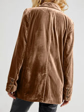 Lapel Collar Long Sleeve Blazer with Pockets Woman Outerwear