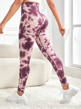 Tie-Dye Wide Waistband Active Leggings Woman Leggings