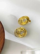 18K Gold-Plated Stainless Steel Spiral Earrings Earrings