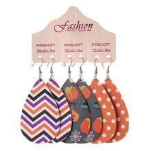 Halloween PU Teardrop Earrings Set Style F One Size Earrings