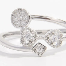 925 Sterling Silver Inlaid Zircon Ring Rings