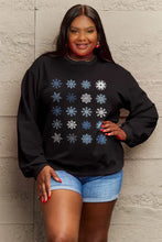 Simply Love Full Size Snowflakes Round Neck Sweatshirt Woman Sweatshirts