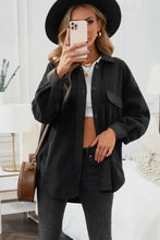 Button Up Collared Neck Long Sleeve Jacket Woman Outerwear
