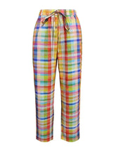 Tied Contrast Plaid Pants with Pockets Woman Pants