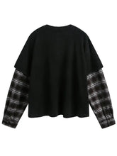 Men's Plaid Long Sleeve Henley Sweatshirt Mens Tops