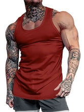 Men's Plus Size Round Neck Tank Rust Mens Tops