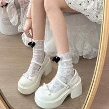 Round Toe Block Heels Loafers Woman Loafers