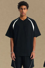 Men's Contrast Half Sleeve T-Shirt Black Mens Tops