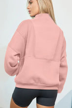 Half Zip Drop Shoulder Long Sleeve Sweatshirt Woman Sweatshirts