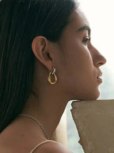 18K Gold-Plated Stainless Steel Contrast Asymmetrical Earrings Earrings