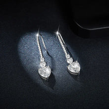 5.44 Carat 925 Sterling Silver Moissanite Heart Drop Earrings Earrings