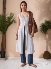 Lace Trim Button Front Square Neck Midi Dress Casual Dresses