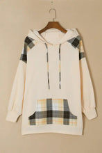 Drawstring Plaid Long Sleeve Hoodie Woman Sweatshirts
