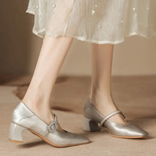 Square Toe Block Heel Pumps woman pumps