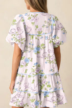 Printed Tie Neck Short Sleeve Mini Dress Woman Dress