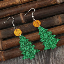 Glitter Acrylic Tree Shape Earrings Earrings
