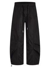 Men's Loose Fit Drawstring Cargo Pants Coffee Color Woman Sweatpants