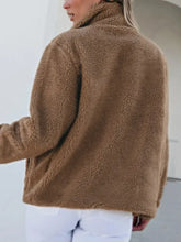 Zip Up Long Sleeve Plush Jacket Woman Outerwear