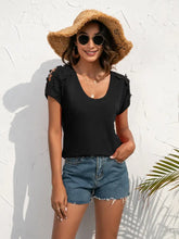 Ivy Lane Spliced Lace Cold-Shoulder Blouse Black Woman T Shirts