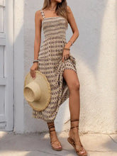 Printed Tiered Wide Strap Midi Dress Woman Casual Dress
