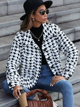 Houndstooth Button Down Jacket Woman Outerwear