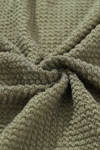 Waffle-Knit Button Up Drawstring Hoodie Woman Sweatshirts