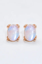 Natural Moonstone 4-Prong Stud Earrings Earrings