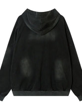 Men's Washed Zip-Up Oversized Hoodie Mens Tops