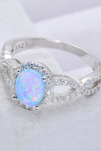 925 Sterling Silver Opal Halo Ring Rings