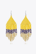 Beaded Dangle Earrings Yellow One Size Earrings