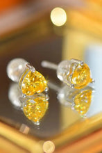 2 Carat Yellow Heart Moissanite Platinum-Plated Earrings Earrings