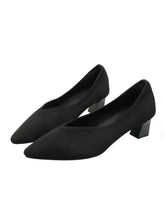 Point Toe Block Heels Slip-Ons Woman Loafers