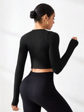 Round Neck Long Sleeve Active T-Shirt Woman Activewear