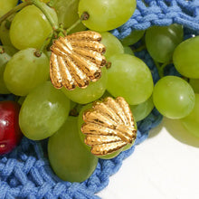 18K Gold-Plated Shell Stud Earrings Fashion Jewelry